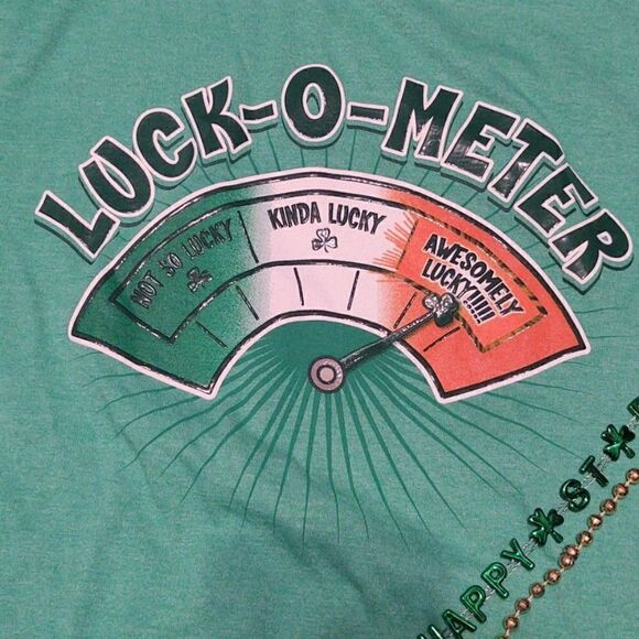St. Patrick's Day luck o meter tee, & beads - Picture 2 of 5